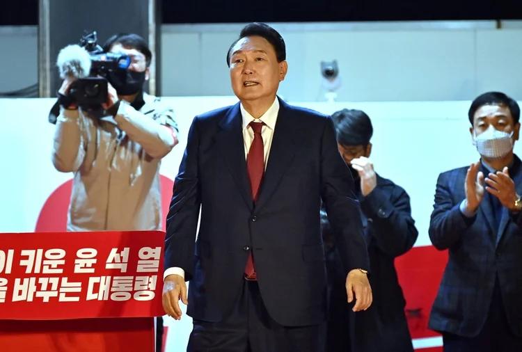 Presidente da Coreia do Sul, Yoon Suk Yeol: país oferece ajuda econômica ao Norte em troca de desnuclearização (AFP/AFP)