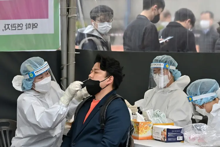 Coreia do Sul: Os 621.328 casos registrados nesta quinta-feira representam o maior número em 24 horas na Coreia do Sul desde o início da pandemia (AFP/AFP)