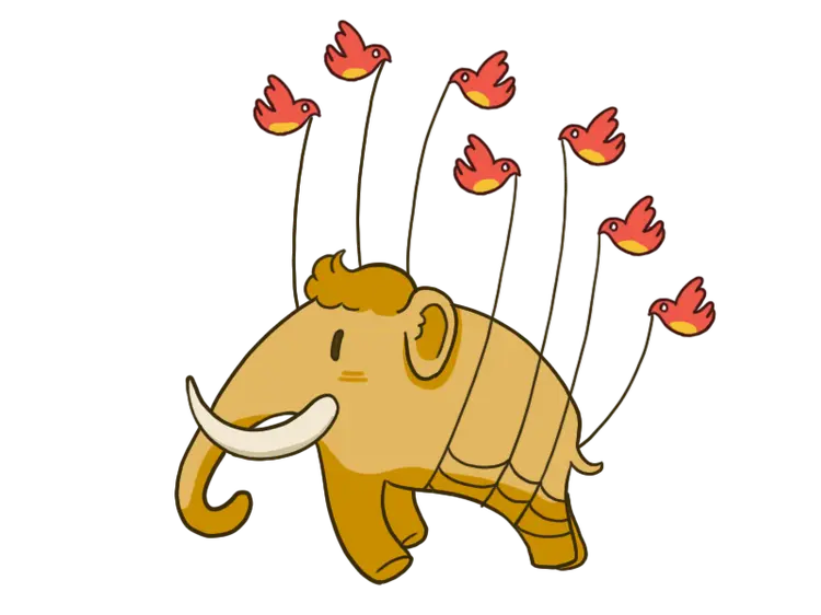 O elefante é ícone do Mastodon, rede social descentralizada com 2 milhões de usuários (Mastodon/Reprodução)