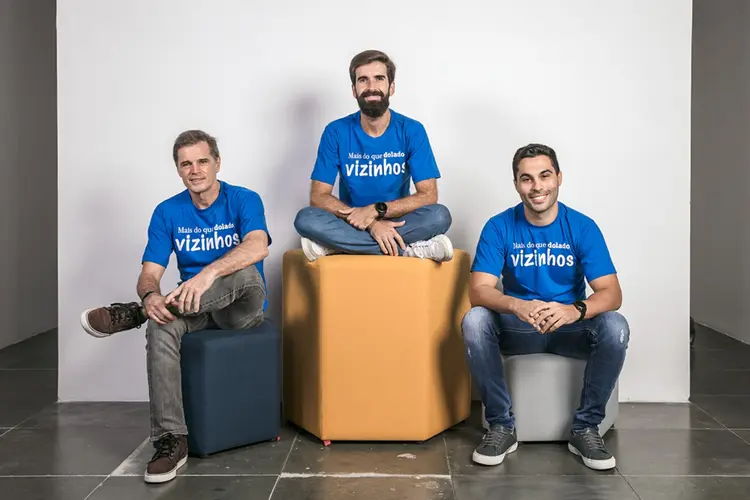 Guilherme Freire, Marcelo Loureiro e Khalil Yassine, fundadores da Dolado: startup captou R$ 53 mi para ajudar pequenos comerciantes (Paulo Vitale/Divulgação)