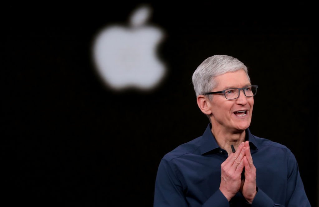 CUPERTINO, CA - SEPTEMBER 12: Tim Cook opens the Apple's annual product launch, Wednesday, Sept. 12, 2018, at company headquarters in Cupertino, Calif. (Karl Mondon/Digital First Media/The Mercury News via Getty Images) ((Karl Mondon/Digital First Media/The Mercury News/Getty Images)