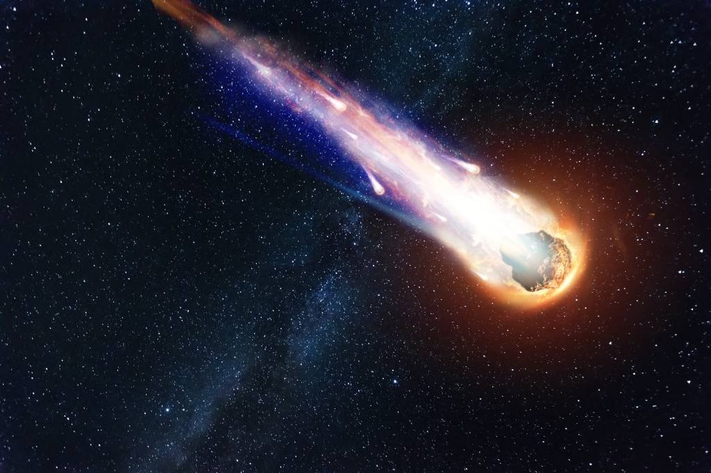 Ilustração de um meteoro: meta da Nasa é detectar 90% dos asteroides de alto risco (iStock / Getty Images Plus/Getty Images)
