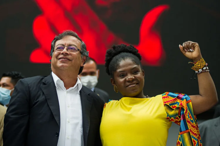 Petro e sua vice, Francia Marquez: eleição comemorada por líderes de esquerda na América Latina (Sebastian Barros/NurPhoto/Getty Images)