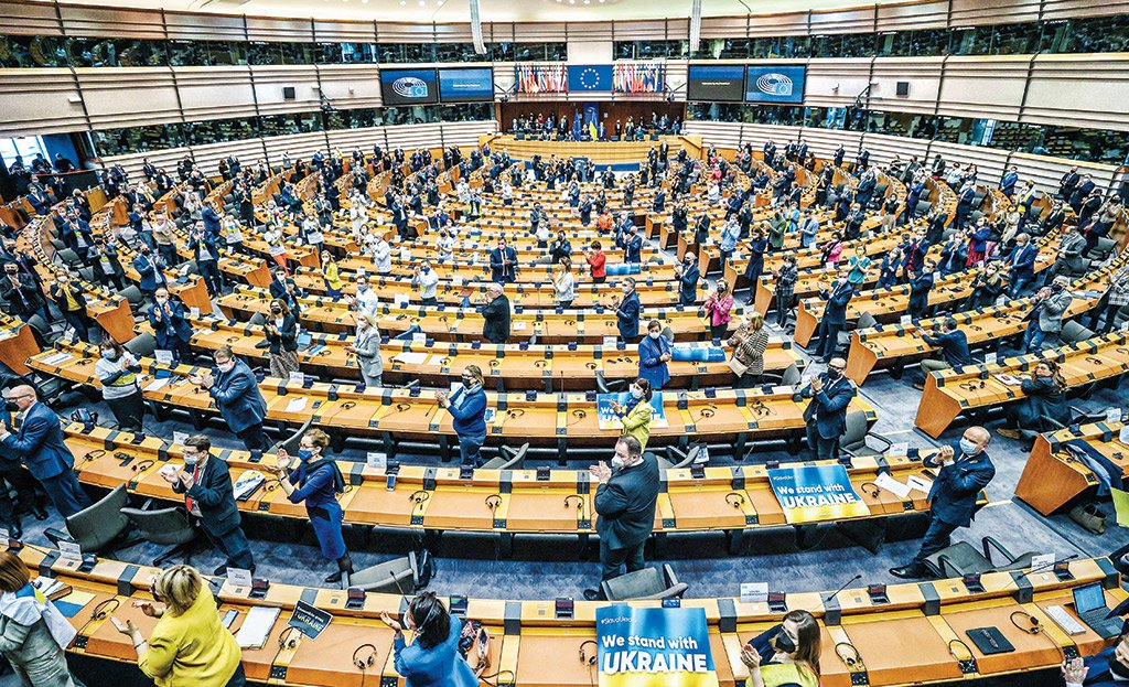 Parlamento Europeu: plenário aprovou uma resolução não vinculante, na qual a Rússia foi declarada um "país promotor do terrorismo". (Dursun Aydemir/Anadolu Agency/Getty Images)
