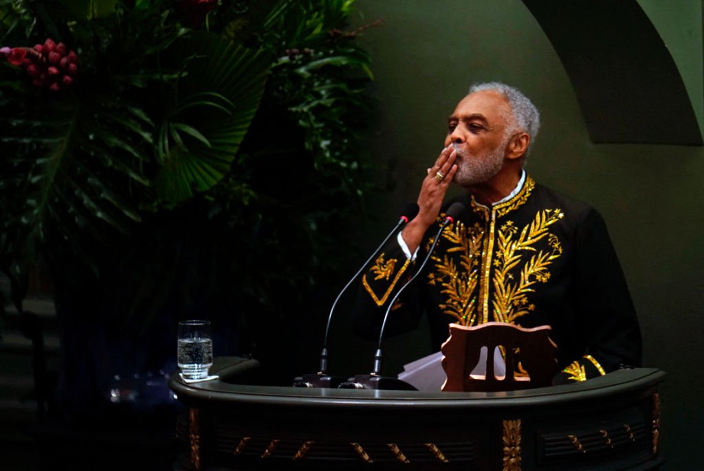 Gilberto Gil: apesar de dizer que não cantaria, Gil acabou cantando durante o discurso (MAURO PIMENTEL/Getty Images)