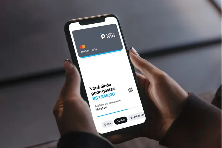 Interface do novo app do Banco Pan, que permite uma customização maior da experiência do cliente (Banco Pan/Divulgação)