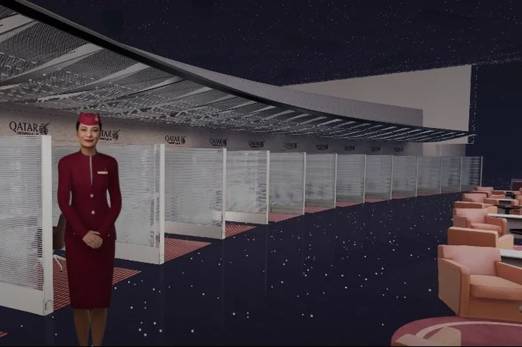 Sama será uma aeromoça virtual e guia das experiências no QVerse (Qatar Airways/Divulgação)