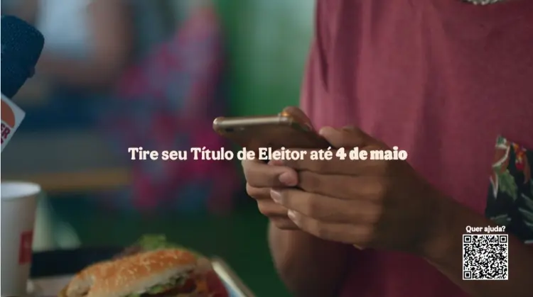 Burger King: marca faz campanha incentivando adolescentes a tirarem o título de eleitor (Burger King/Divulgação)