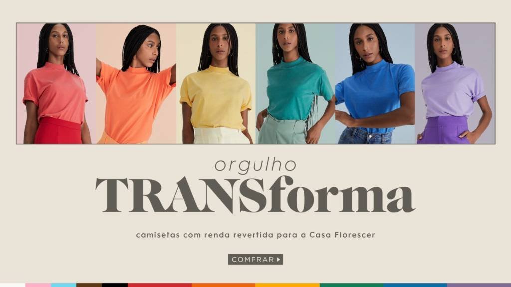 AMARO TRANSforma: Coleção Orgulho terá parte da renda revertida para Casa Florescer, centro de acolhida para mulheres transexuais e travestis (AMARO/Divulgação)