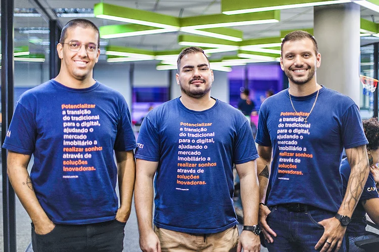 Leonardo Gomes, Diego Moeller e Jonathan Gomes, sócios da Captei (Captei/Divulgação)
