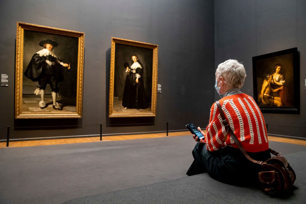 Visitors Wear Face Masks At Rijksmuseum In Amsterdam