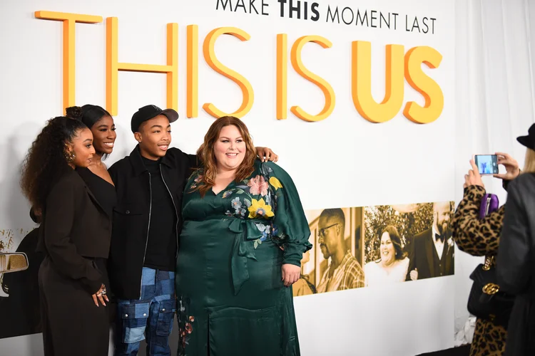 LOS ANGELES, CALIFORNIA - DECEMBER 14: Eris Baker, Lyric Ross, Asante Blackk and Chrissy Metz attend NBC's "This Is Us" Season 6 red carpet at Paramount Pictures Studios on December 14, 2021 in Los Angeles, California. (Photo by Araya Doheny/WireImage) (Araya Doheny/Getty Images)