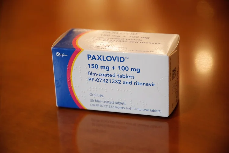 MADRID, SPAIN - MARCH 24: In this photo illustration, a box of 'Paxlovid', the Pfizer drug for which the Ministry of Health has signed a procurement agreement with Pfizer, is displayed at the Ministry of Health, on 24 March, 2022 in Madrid, Spain. The Ministry of Health and Pfizer Pharmaceuticals have signed today a drug procurement agreement against Covid-19. (Photo By EUROPA PRESS/C.Lujan.POOL via Getty Images) (EUROPA PRESS/C.Lujan.POOL/Getty Images)