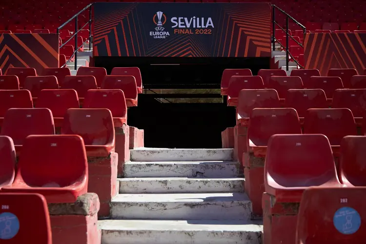 SEVILLA, SPAIN - MAY 17: General view of stadium during training of Rangers FC for Final UEFA Europa League at Ramon Sanchez Pizjuan Stadium on May 17, 2022 in Sevilla, Spain. (Photo By Joaquin Corchero/Europa Press via Getty Images) (Joaquin Corchero/Europa Press/Getty Images)