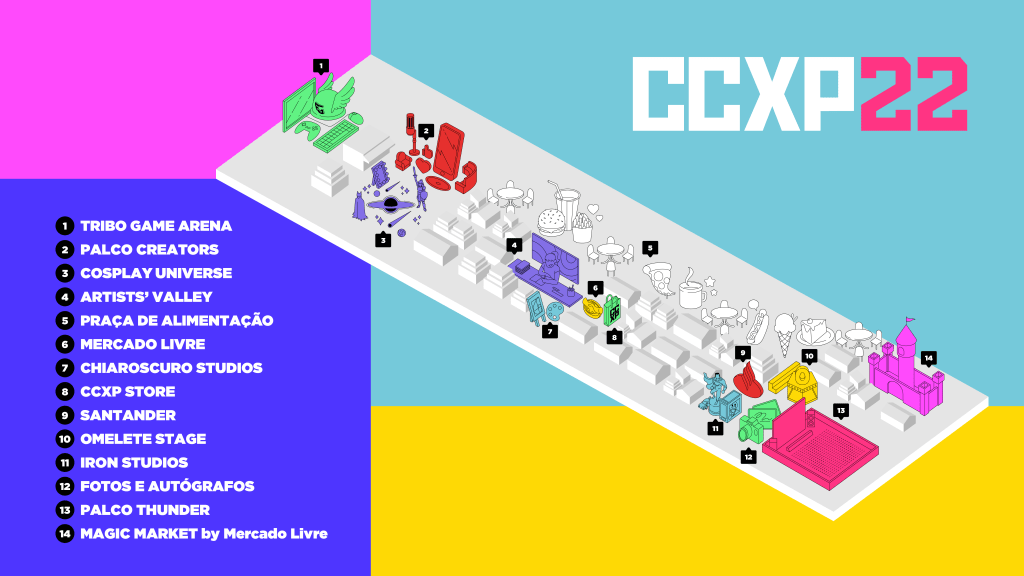Mapa oficial da CCXP 2022 na SP Expo