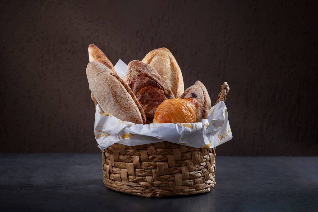 Cesta de pães da Sagrado Boulangerie. (Divulgação/Sagrado Boulangerie)