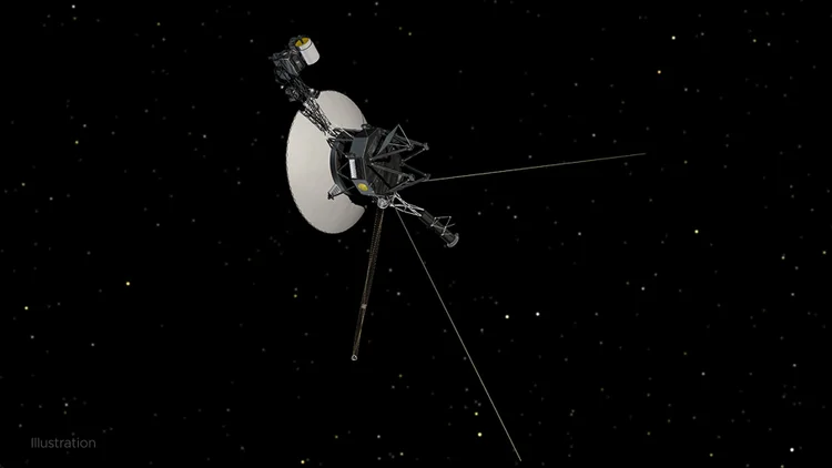 A espaçonave Voyager 1 da NASA, mostrada nesta ilustração, explora nosso sistema solar desde 1977 (NASA/JPL-Caltech/Reprodução)