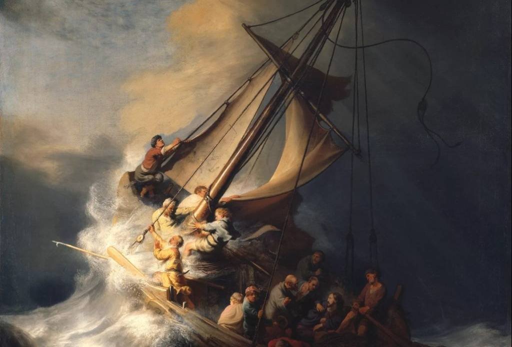 Tempestade no Mar da Galileia, de Rembrandt: a obra do mestre holandês foi roubada do Museu Isabella Stewart Gardner, no anos de 1990. No entanto, agora ela pode ser apreciada no metaverso da Compass (Isabella Stewart Gardner Museum/Reprodução)