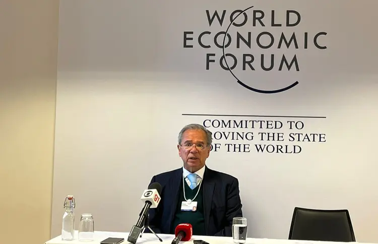 O ministro da Economia, Paulo Guedes, durante o Fórum Econômico Mundial de Davos (EXAME/Exame)