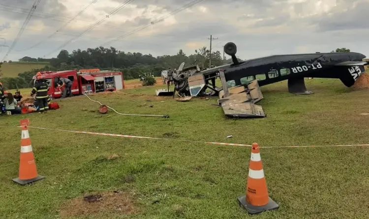 Acidente de avião em Boituva, no interior de São Paulo, deixou ao menos dois mortos (Prefeitura de Boituva/Reprodução)