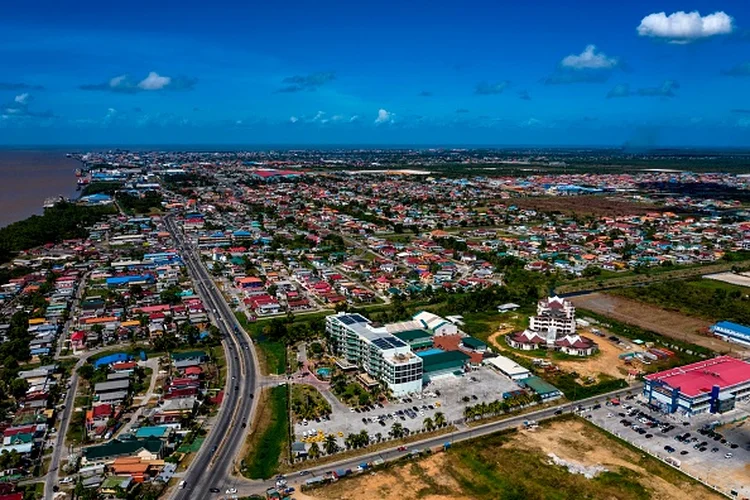 VIsta aérea de Georgetown, capital da Guiana (Luis Acosta/Getty Images)