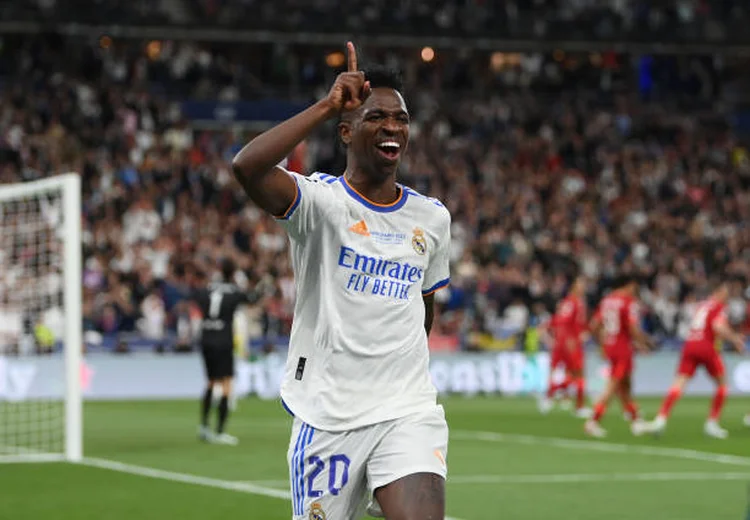 Vinícius Júnior, do Real Madrid: gol da vitória (Shaun Botterill/Getty Images)