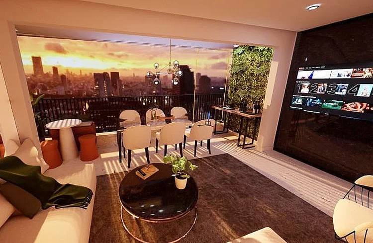 É possível passear pelo decorado no ambiente virtual, experimentando sensações de estar dentro do apartamento (Habitram/Divulgação)