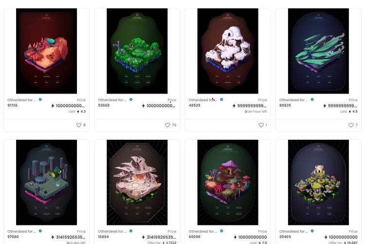 Terrenos contam com diversas características que os tornam únicos (OpenSea/Yuga Labs/Reprodução)