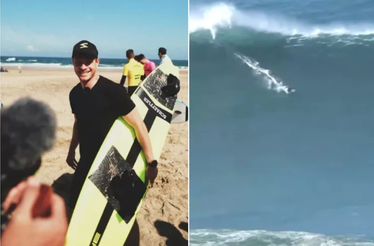 O surfista alemão Sebastian Steudtner teve seu recorde de maior onda já surfada reconhecido pelo Guinness World Records (O Globo/Reprodução)