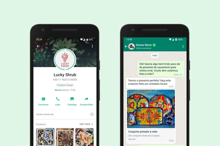 Interface do WhatsApp Business: mais de 5 milhões de contas empresariais estão cadastradas no app de mensagens só no Brasil (Divulgação/Divulgação)