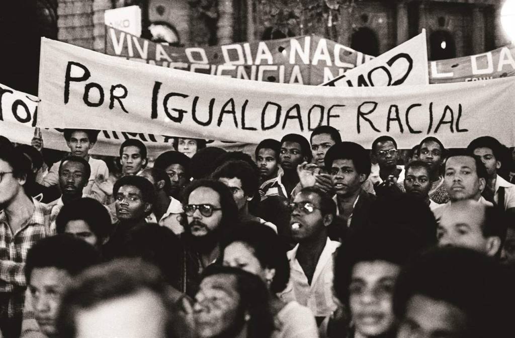 Movimento Negro Unificado contra o racismo, em 1978 (Arquivo Público do Estado de São Paulo/Divulgação)