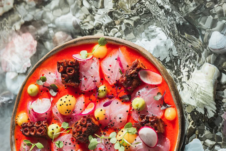 Ceviche Y Pulpo do restaurante Ama.zo. (Luiz Morales Tineo/Divulgação)
