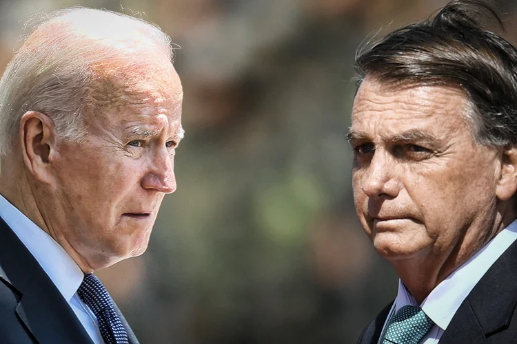 Biden e Bolsonaro: líderes dos EUA e Brasil se reúnem nesta semana (Michael M. Santiago/Mateus Bonomi/Anadolu Agency/Getty Images)