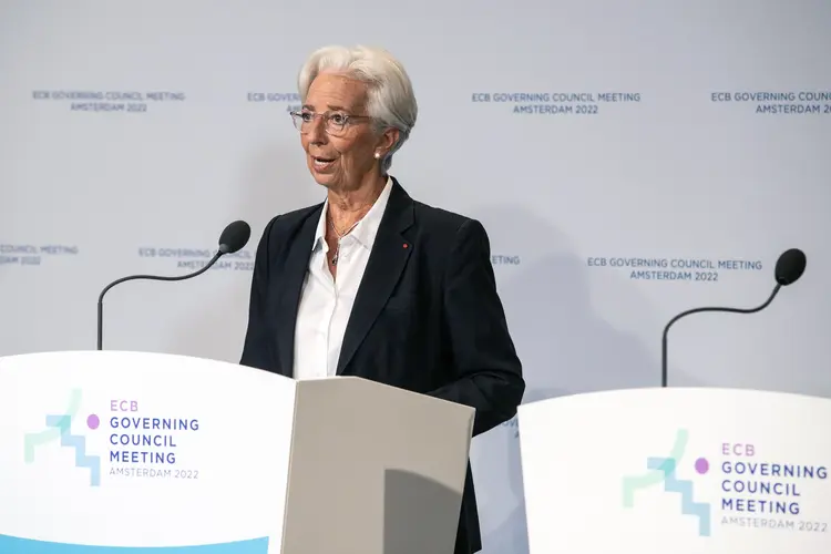 BCE: Lagarde, que falou durante painel no Fórum Econômico Mundial em Davos, na Suíça, disse também que o noticiário econômico ficou "bem mais positivo" nas últimas semanas (Bloomberg/Getty Images)