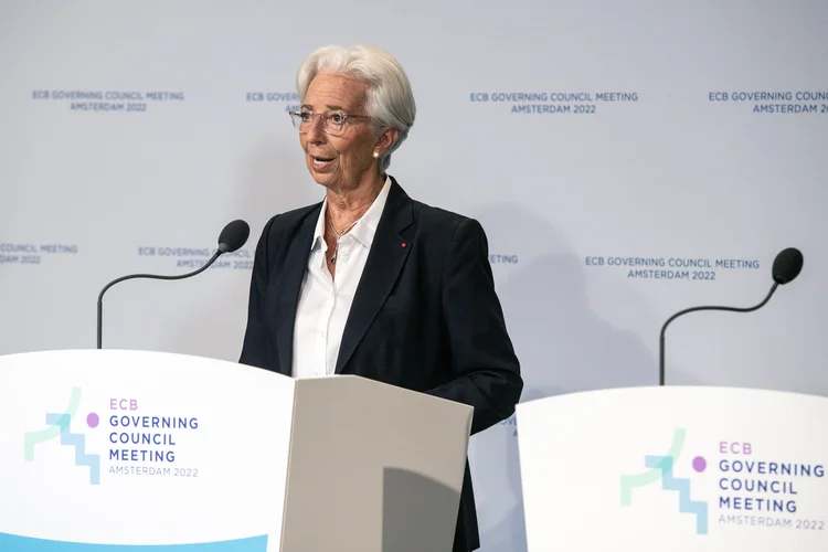 BCE: Lagarde, que falou durante painel no Fórum Econômico Mundial em Davos, na Suíça, disse também que o noticiário econômico ficou "bem mais positivo" nas últimas semanas (Bloomberg/Getty Images)