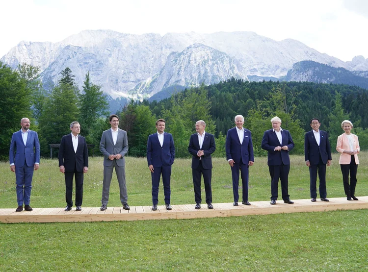 Foto na abertura da cúpula do G7, na Alemanha: países ricos buscam saída para inflação global e guerra prolongada na Ucrânia (Stefan Rousseau - Pool/Getty Images)