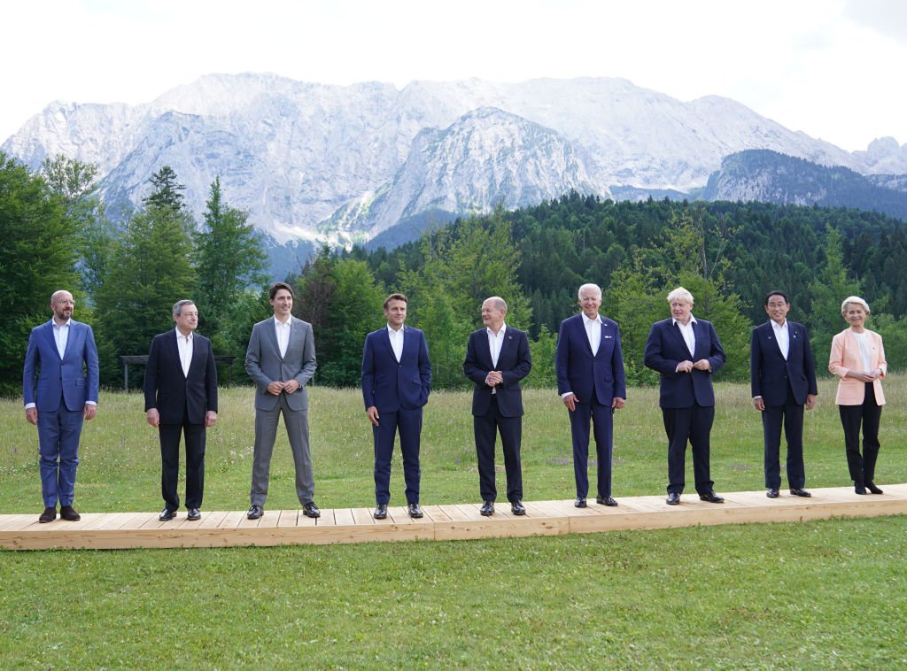 Foto na abertura da cúpula do G7, na Alemanha: países ricos buscam saída para inflação global e guerra prolongada na Ucrânia (Stefan Rousseau - Pool/Getty Images)
