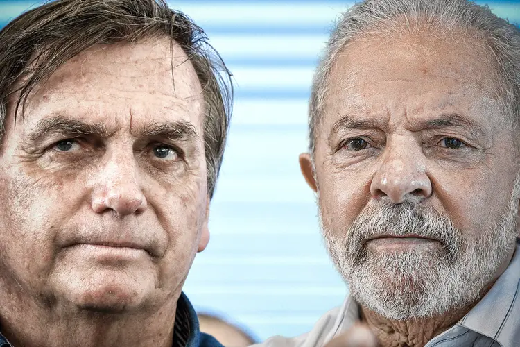 Bolsonaro e Lula: petista lidera pesquisa de intenção de voto. (Alan Santos/Ricardo Stuckert/Flickr)
