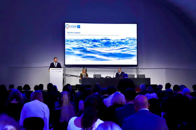 Duarte Cordeio, do Ambiente da Ação Climática de Portugal na Conferência dos Oceanos, em Lisboa  (Leandro Fonseca/Exame)