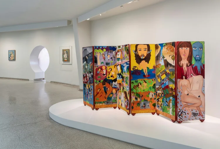 Obra da artista chilena Cecilia Vicuña no Museu Guggenheim de Nova York (AFP/AFP)