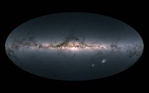 Visão de satélite Gaia da Via Láctea e galáxias próximas, fornecida pela Agência Espacial Europeia 