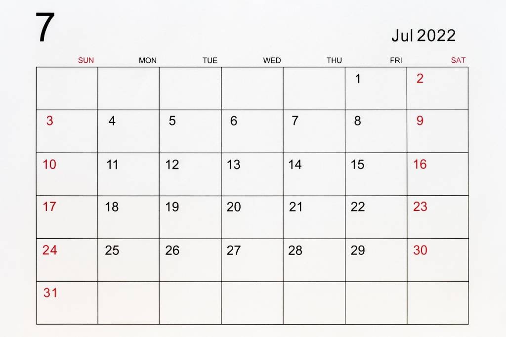 Conheça as datas comemorativas e feriados de julho de 2022