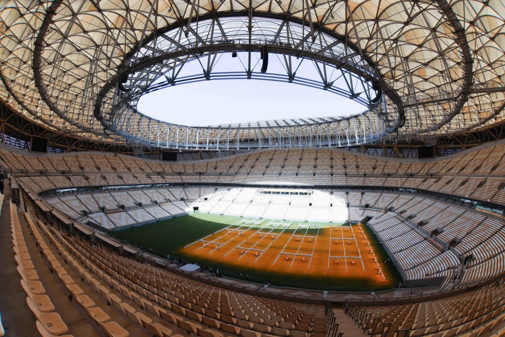 Interior do estádio Lusail. (Christian Charisius/picture alliance/Getty Images)