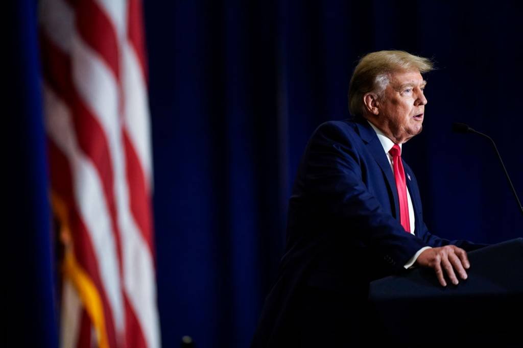Donald Trump: ex-presidente dos EUA fez uma aparição pública nesta terça-feira, 26. (The Washington Post/Getty Images)
