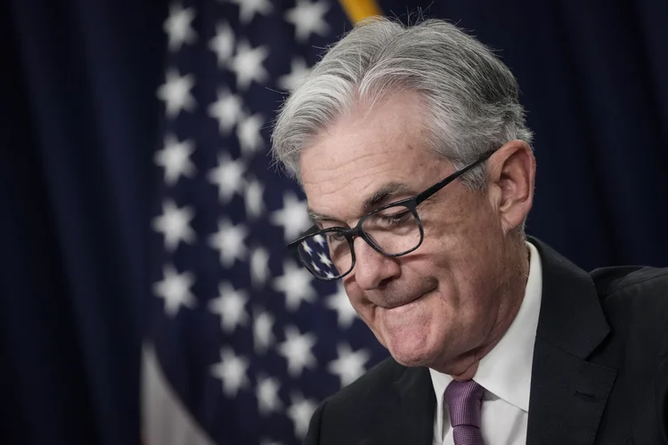 WASHINGTON, DC - JULY 27: U.S. Federal Reserve Board Chairman Jerome Powell pauses during a news conference following a meeting of the Federal Open Market Committee (FOMC) at the headquarters of the Federal Reserve, July 27, 2022 in Washington, DC. Powell announced that the Federal Reserve is raising interest rates by three-quarters of a percentage point. (Photo by Drew Angerer/Getty Images) (Drew Angerer/Getty Images)