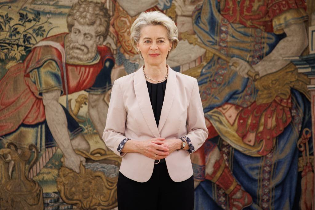 MADRID, SPAIN - JUNE 29: The President of the European Commission, Ursula Von Der Leyen, during her meeting with King Felipe VI, at the Zarzuela Palace, on 29 June, 2022 in Madrid, Spain. This meeting is part of the scheduled audiences of the monarch with international leaders on the occasion of the NATO Summit held in Madrid. The NATO 2022 Summit officially begins today and will end tomorrow, June 30. The celebration coincides with the 40th anniversary of Spain's accession to the North Atlantic Treaty Organization. (Photo By Alejandro Martinez Velez/Europa Press via Getty Images) (Alejandro Martinez/Getty Images)
