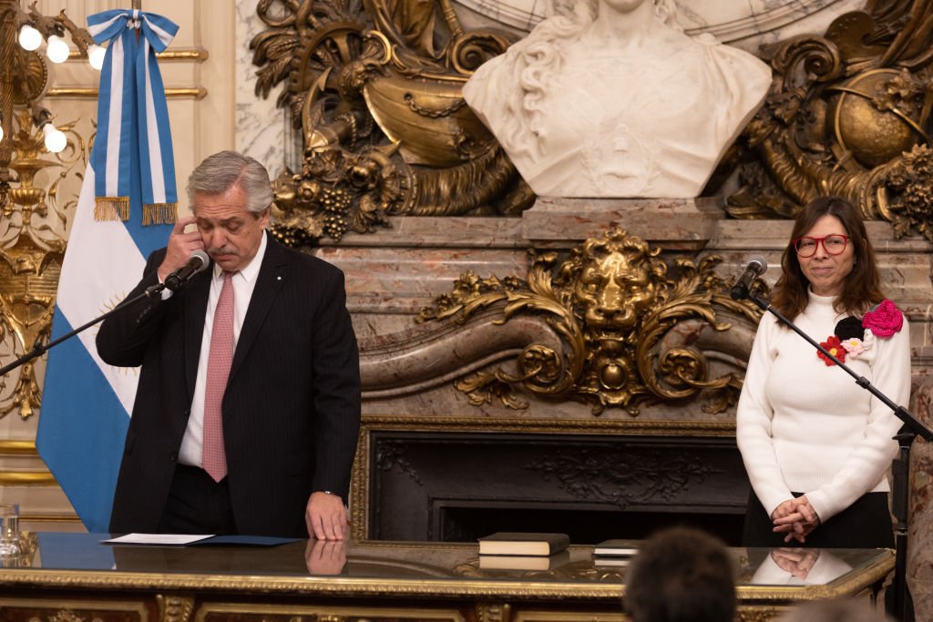 Argentina: presidente Alberto Fernandez e ex-ministra Silvina Batakis (Tomas Cuesta/Getty Images)