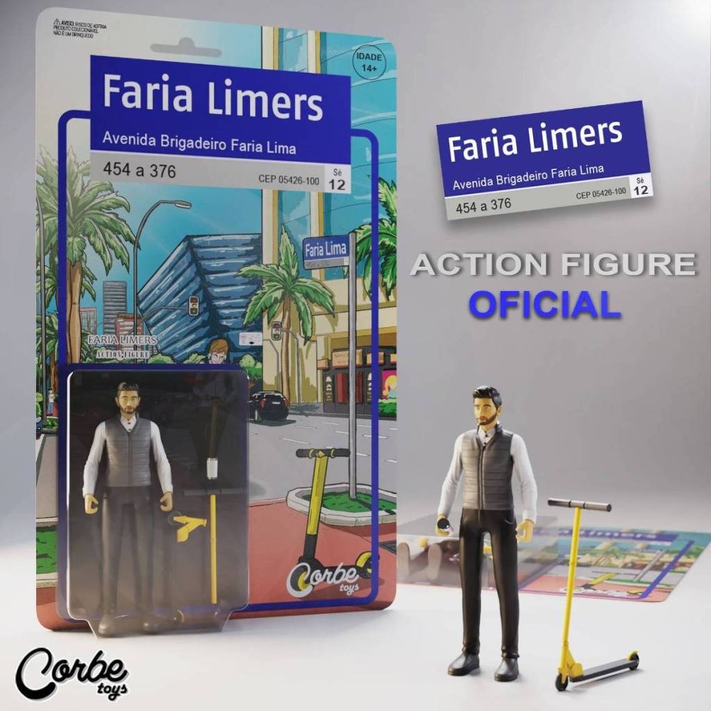 Loja de brinquedos lança boneco 'Faria Limer', inspirado no centro financeiro de SP