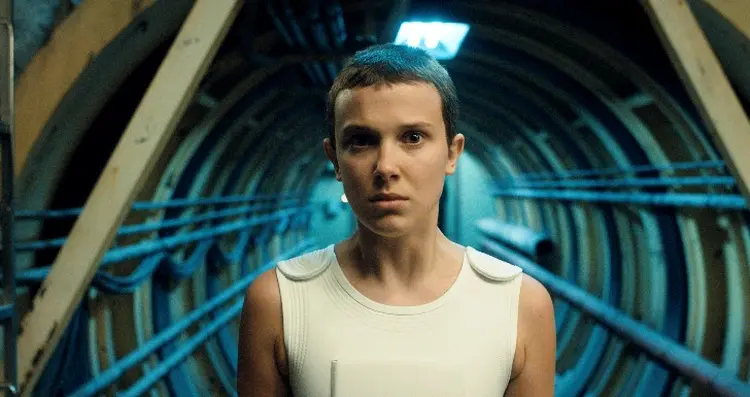 Stranger Things: protagonista Millie Bobby Brown é a única adolescente da série que ganha o teto pago ao elenco.  (Netflix/Reprodução)