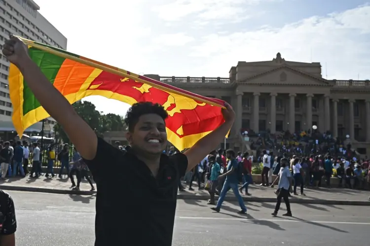 Palácio presidencial foi ocupado no início deste mês por manifestantes que pediam a renúncia do ex-presidente, Gotabaya Rajapaksa. (Amal JAYASINGHE/AFP)